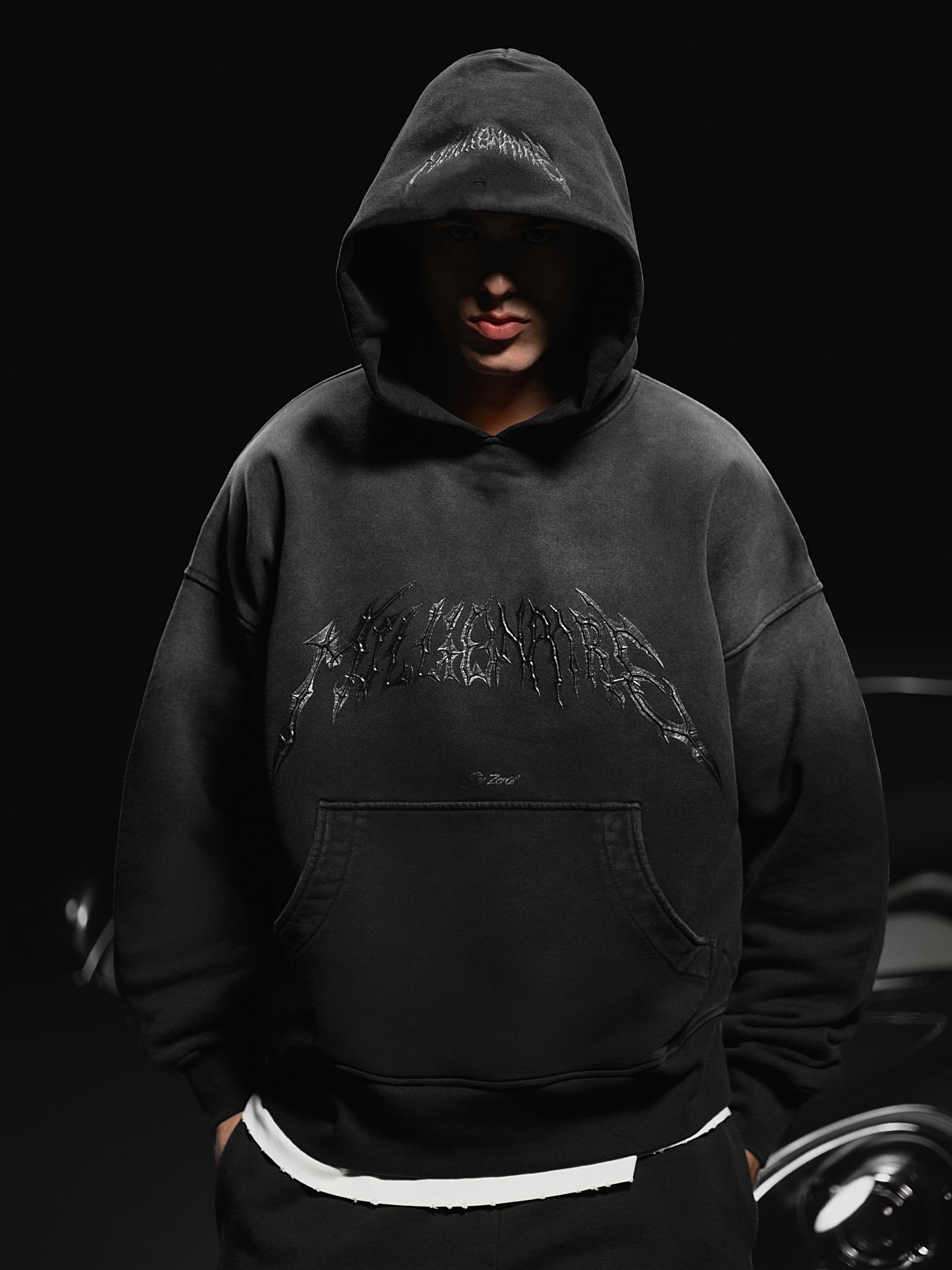 HOODIE ROYAL WASHED BLACK