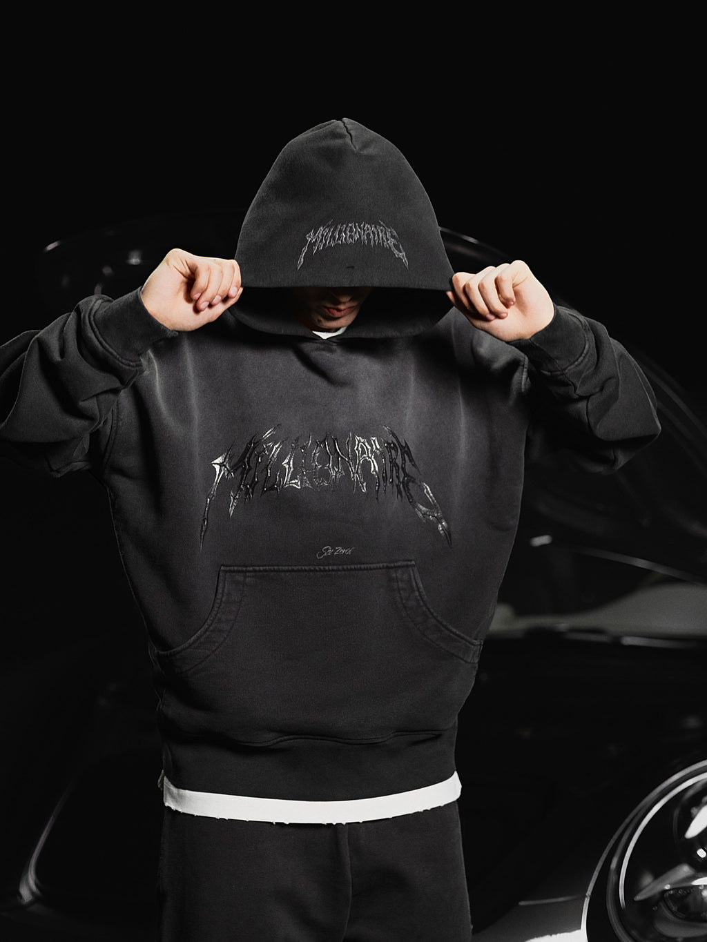 HOODIE ROYAL WASHED BLACK