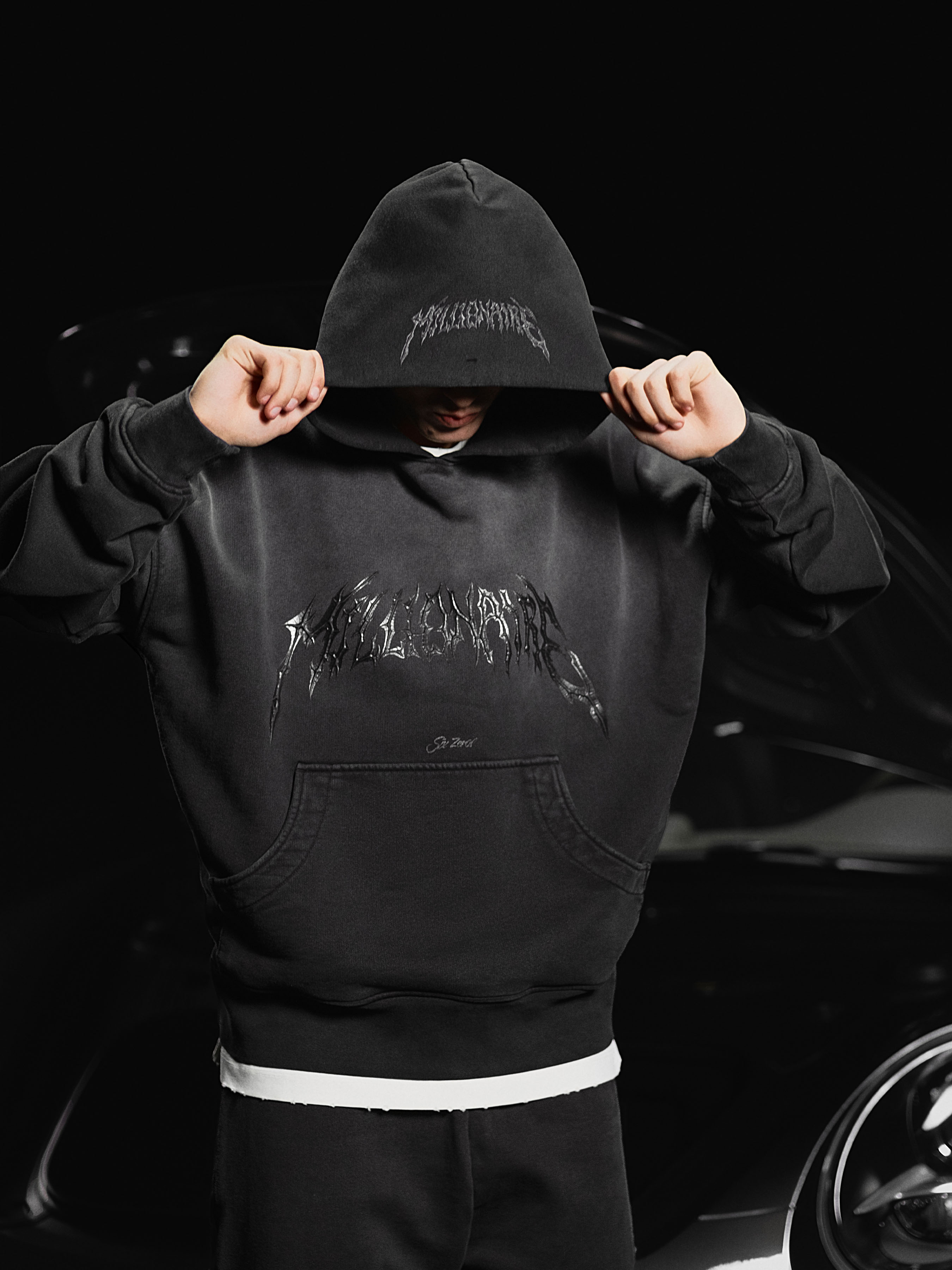 HOODIE ROYAL WASHED BLACK