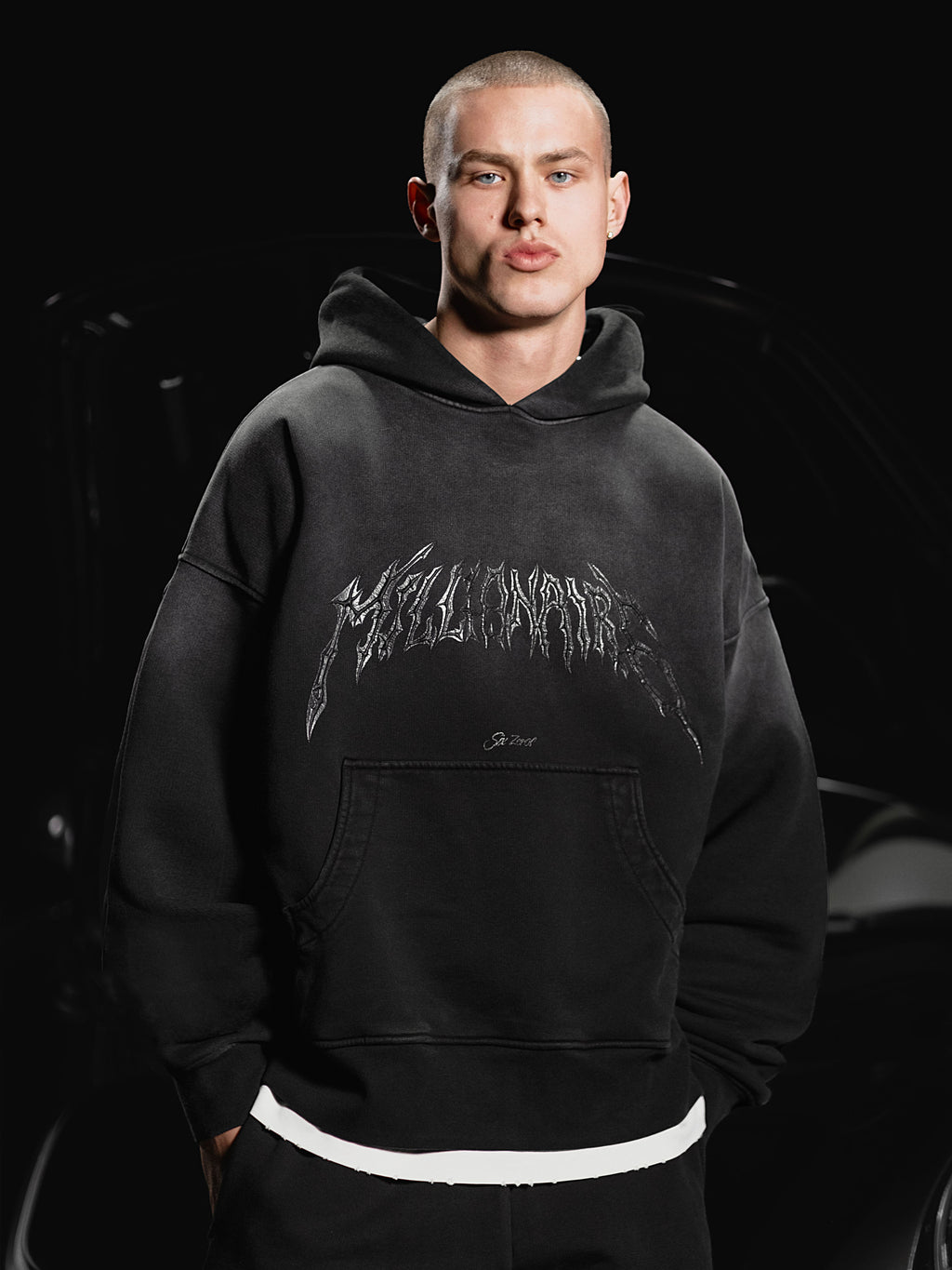 HOODIE ROYAL WASHED BLACK