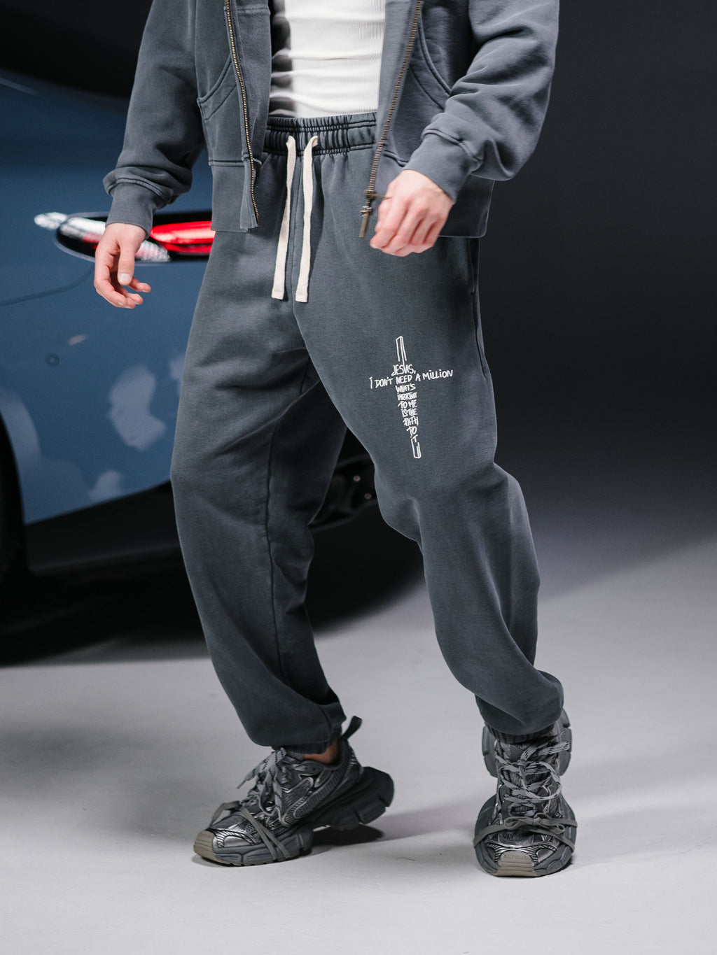 JOGGERS "JESUS DEEP BLUE"